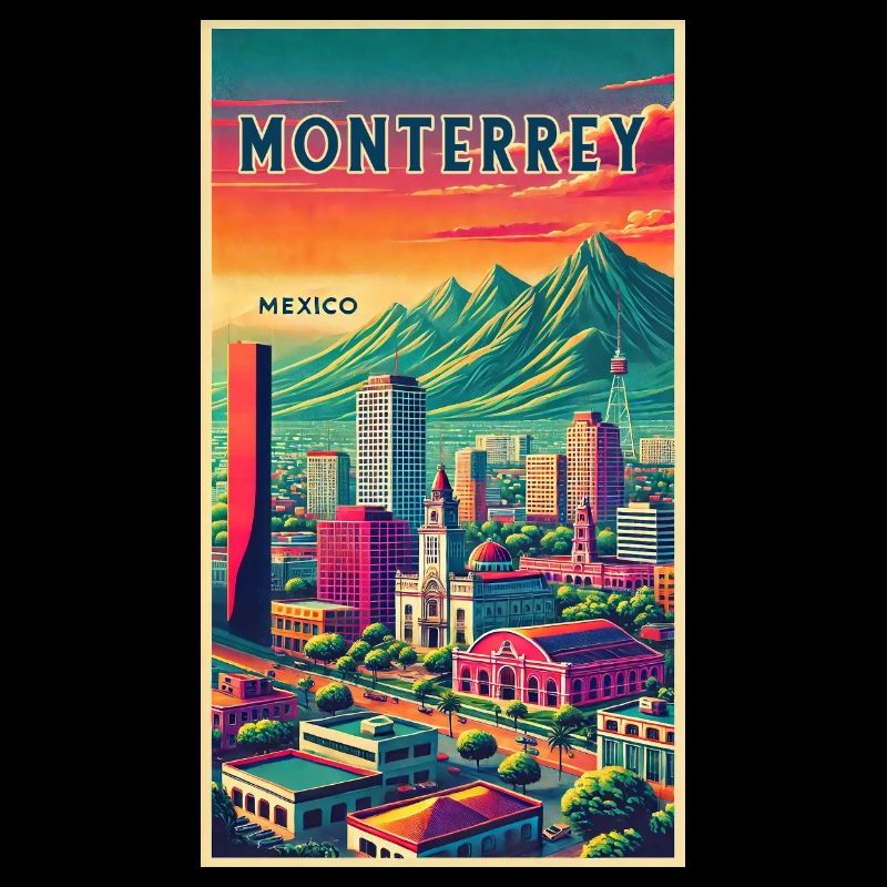 Monterrey Mexiko Retro Design