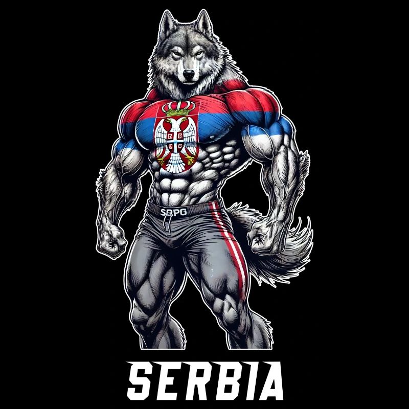 Serbien Wolf Bodybuilding Design
