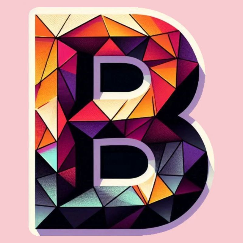 Letter B Polygon Colorful