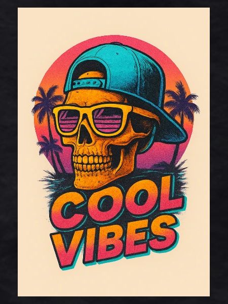 Neon Skull Tropical Vibes