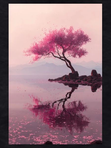 Blush Blossom Shore Reflections