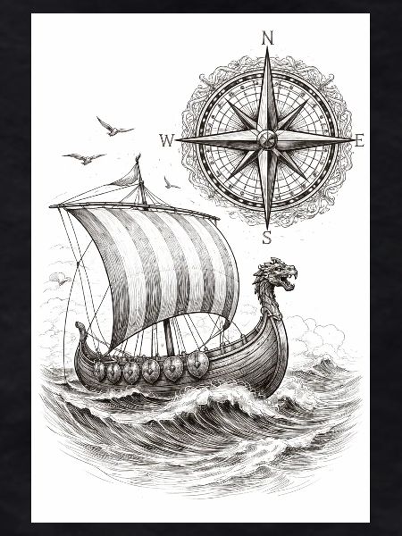 Compass Viking Sailing Ship