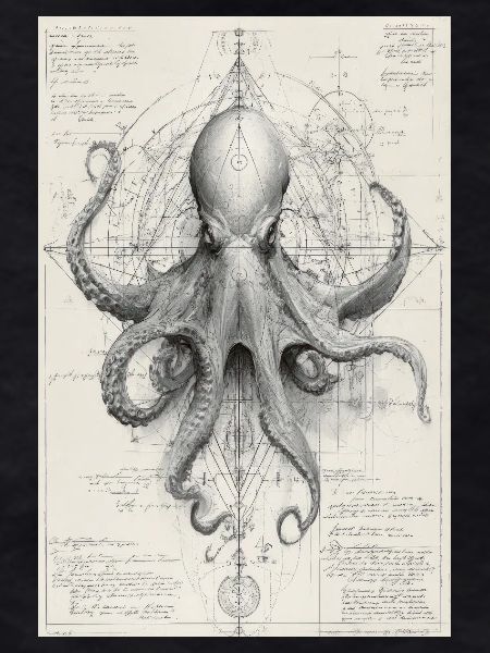 Geometrischer Oktopus-Bauplan