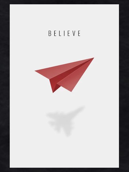 believe with paper airplane