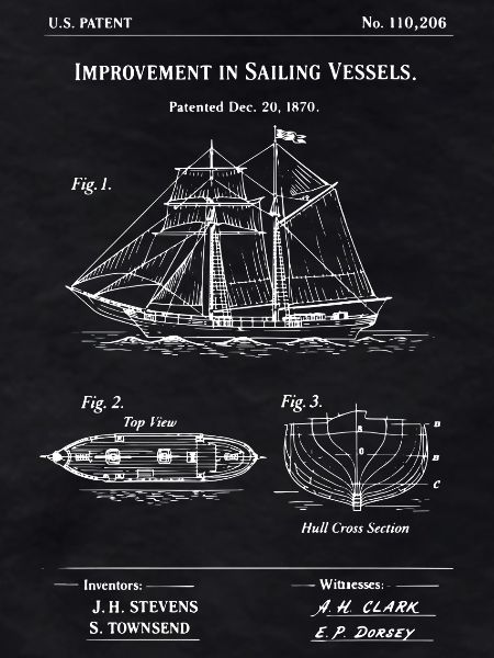 Patent Sailing Vessel Blueprint