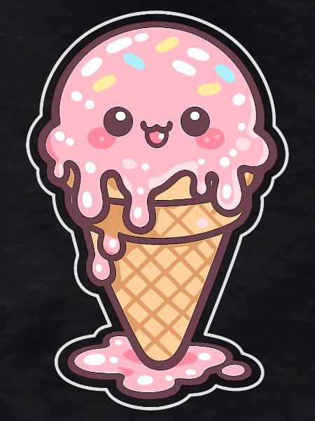 Kawaii Eiscreme mit Sprinkles