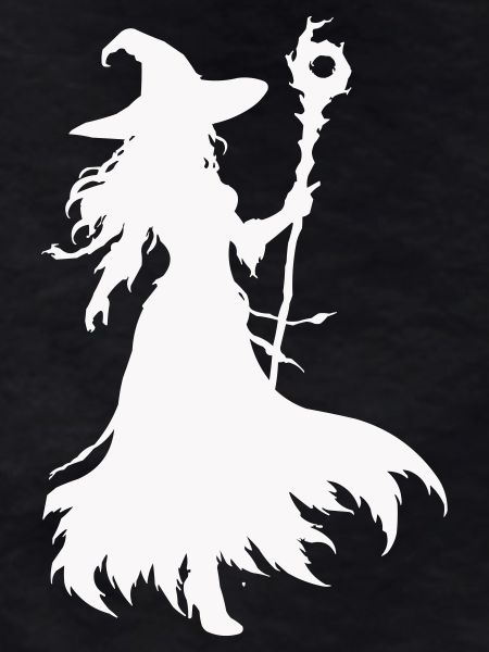 Hexen Silhouette mit Stab