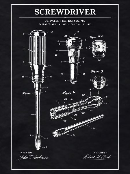 Screwdriver Blueprint Illustration
