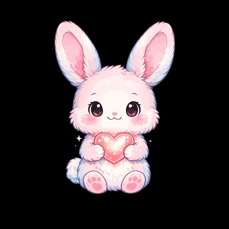 Delicate Rabbit with Heart Light