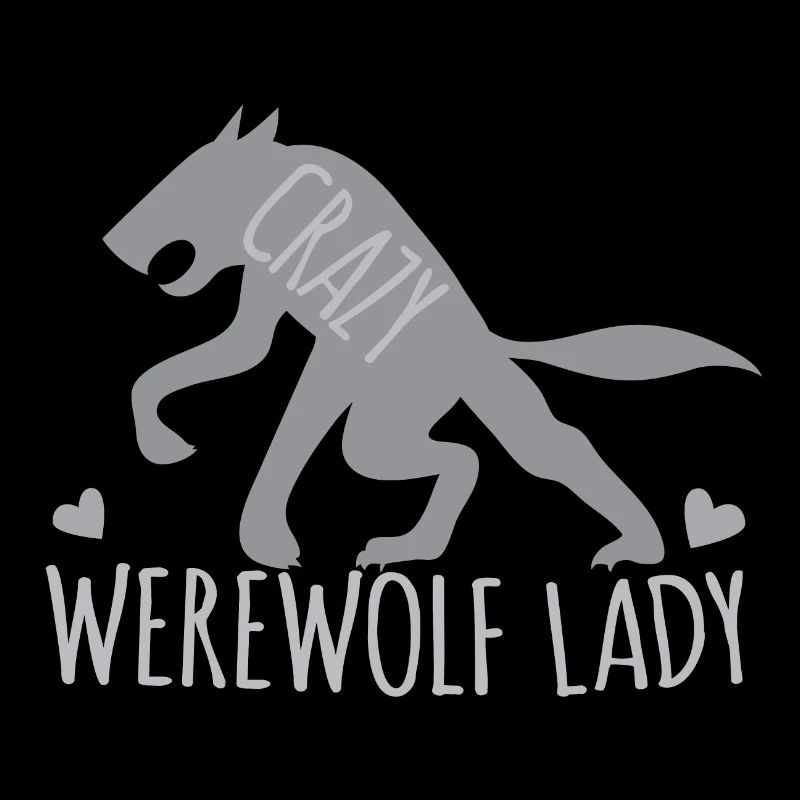 Verrückte Werwolfdame mit grauem gehendem Wolf