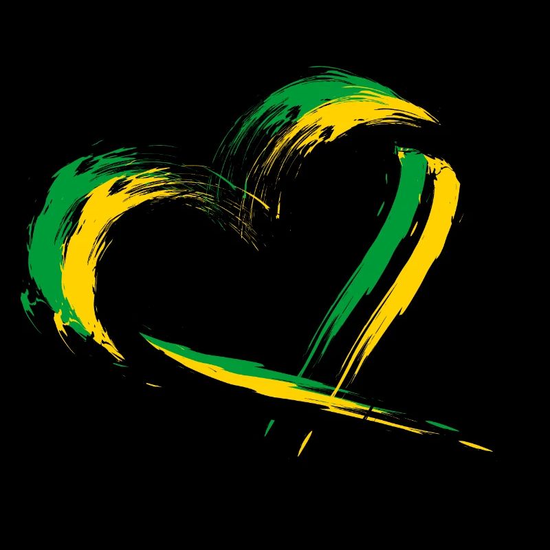 Drapeau de brosse de coeur de la Jamaïque