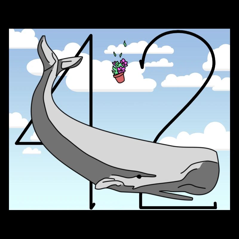 H2G2 Fan Art. Sperm whale and petunia falling. 42