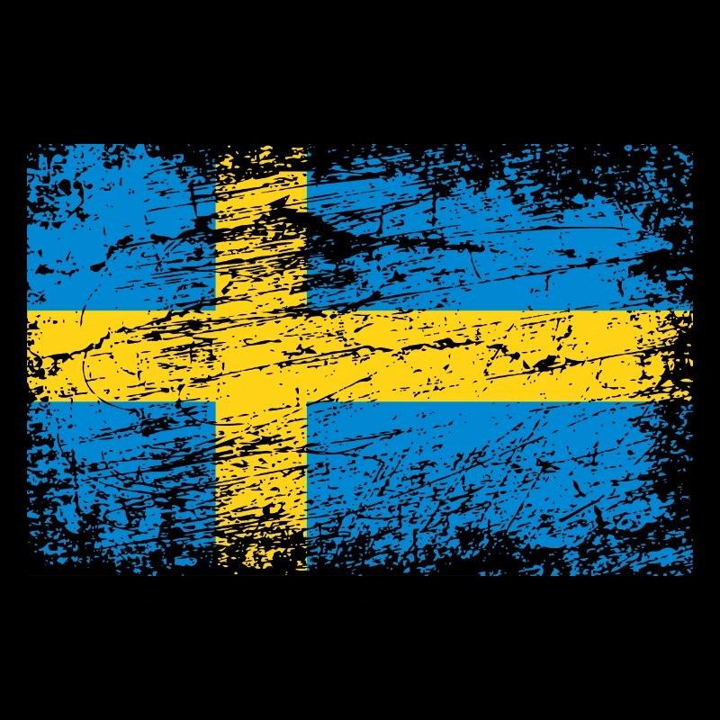 Swedish flag in vintage style