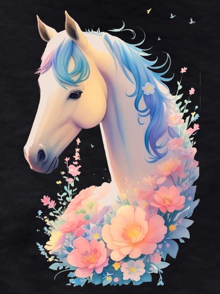 Cheval fleur