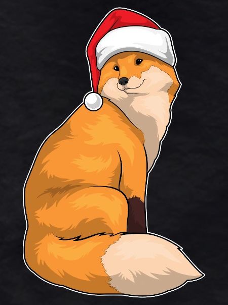 Fox Christmas Santa Hat