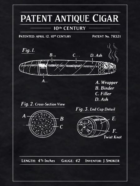 Antique Cigar Patent Blueprint
