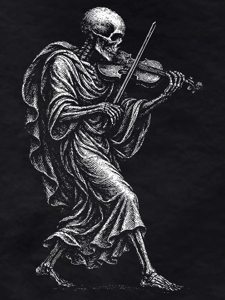  Skeleton playing the violin