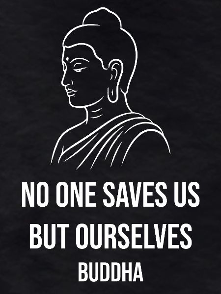 Buddha Self-Reliance Line Art