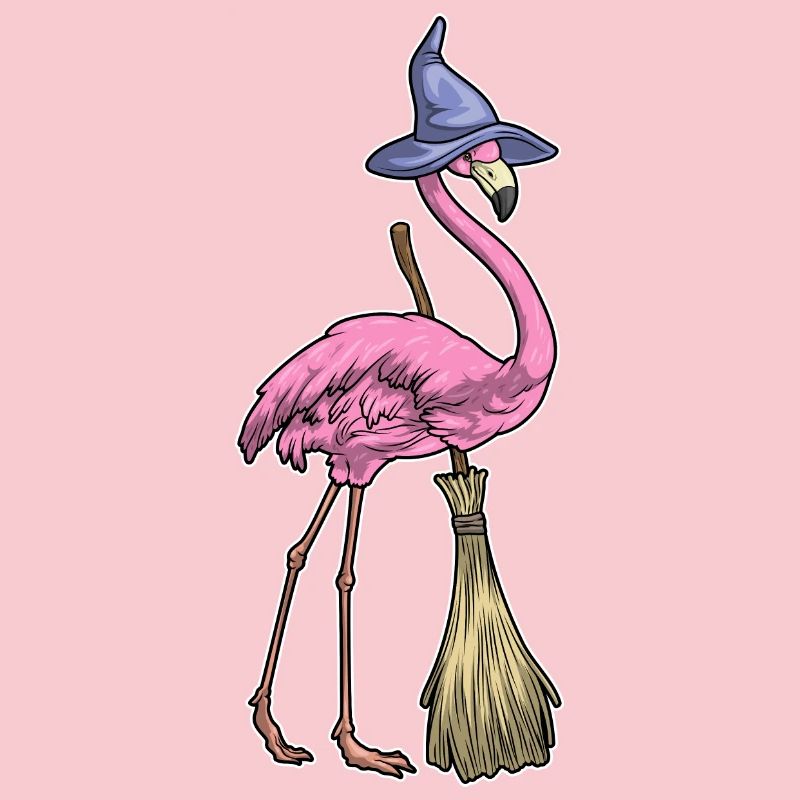 Flamingo Halloween Witch