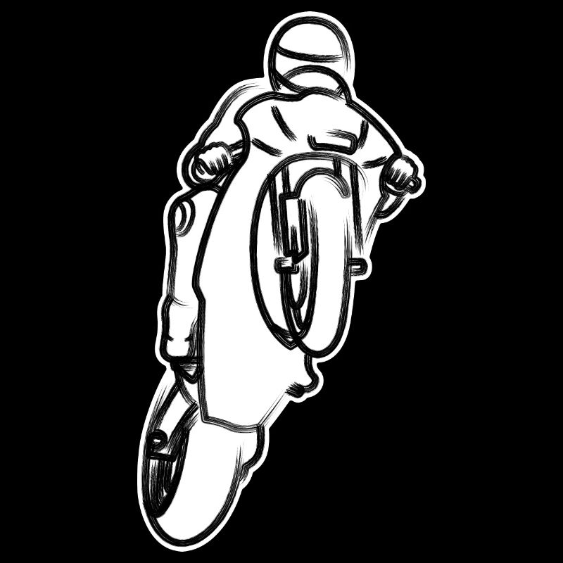 Wheelie extrême avec moto à la course - B/W