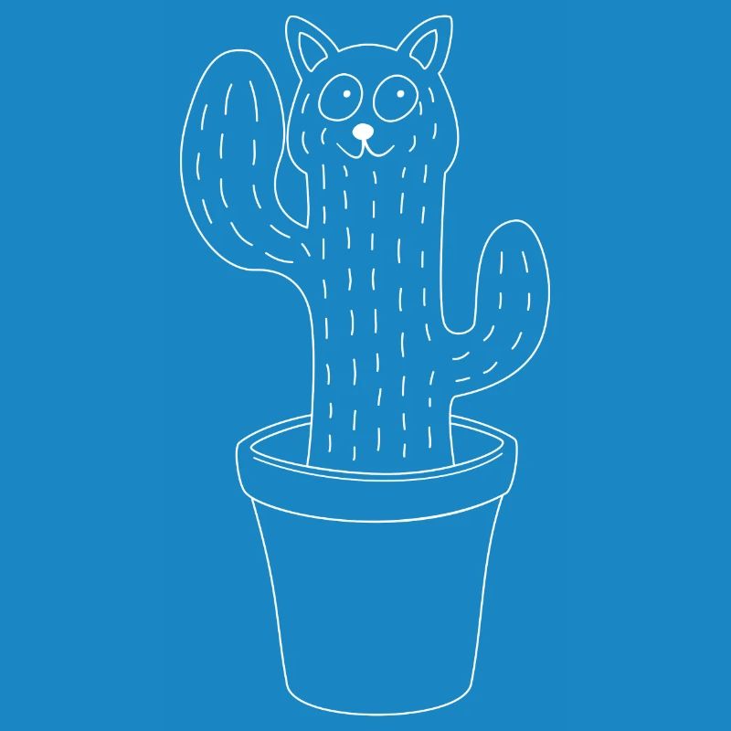 Chat - Cactus - Pot de fleurs