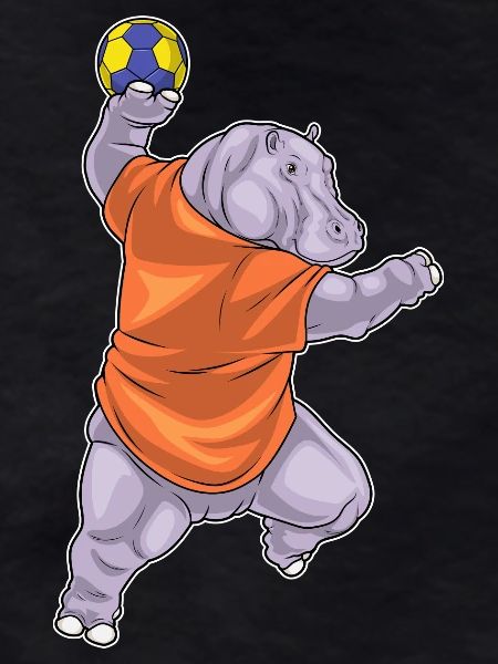 Hippopotamus Handball Player Handball