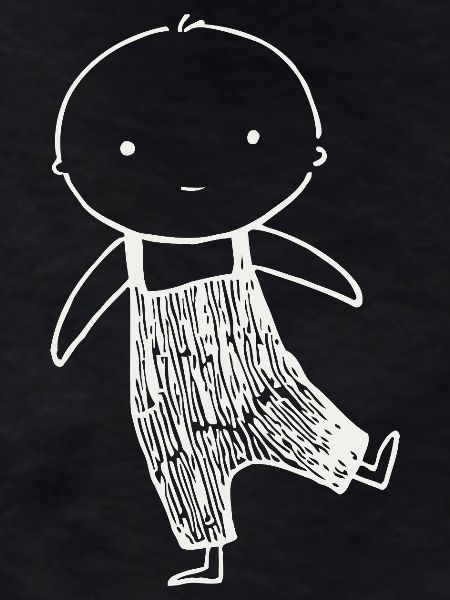 Tiny Doodle in Overalls