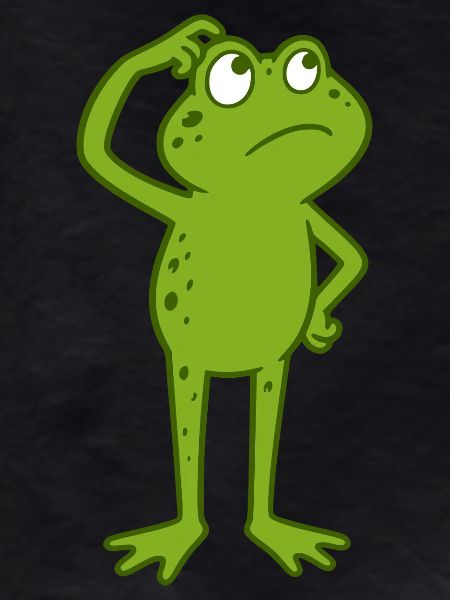Frosch grübelt lustig