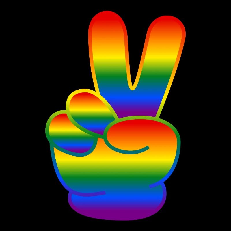Rainbow Hand Peace Sign