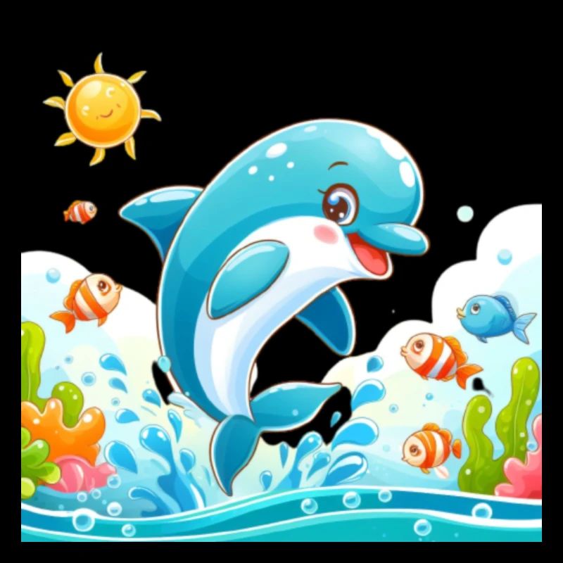 Delfin-Karikatur 1