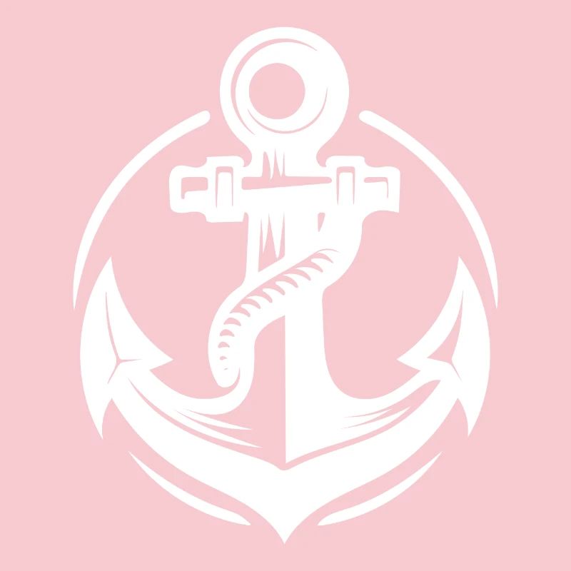 Old wet anchor with thick rope