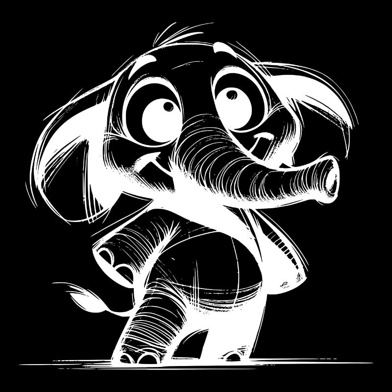 Bébé éléphant pour enfants avec une énorme trompe