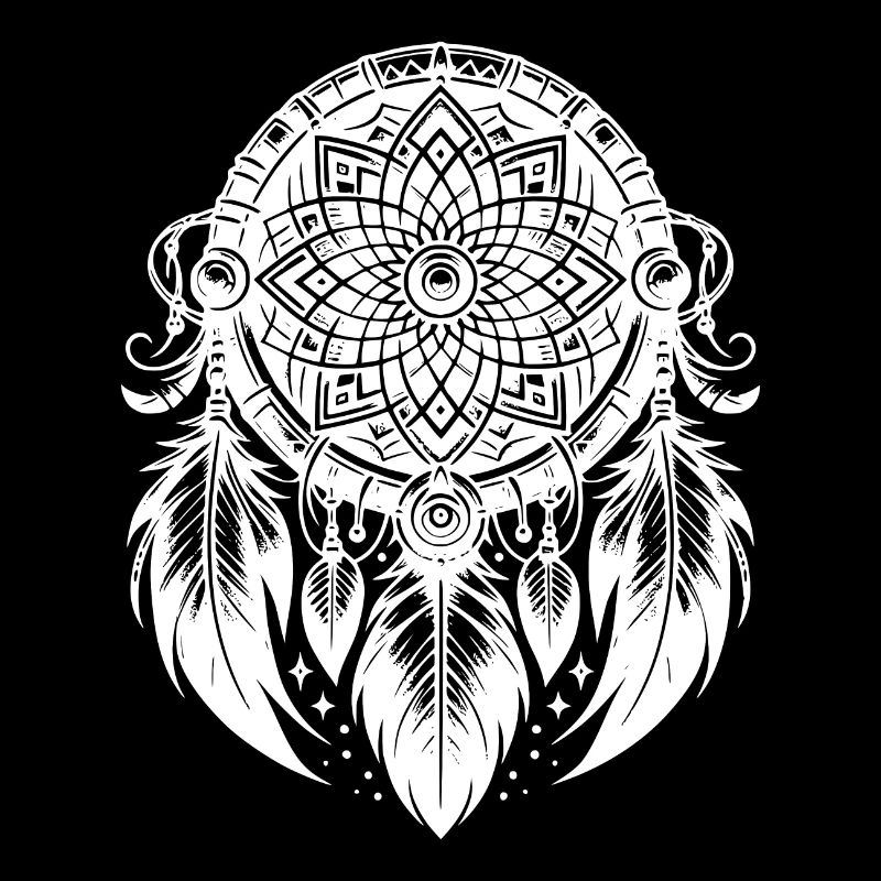 Ancien attrape-rêves objet culte style plume