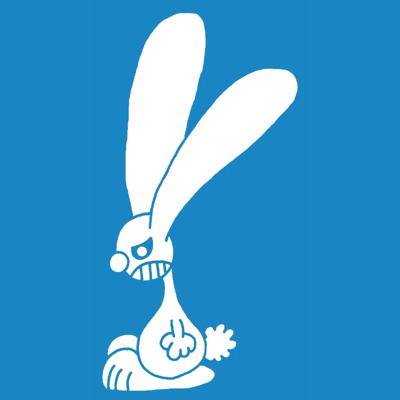 Grumpy white rabbit