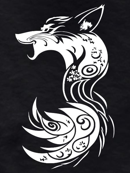 White Tribal Fantasy Fox