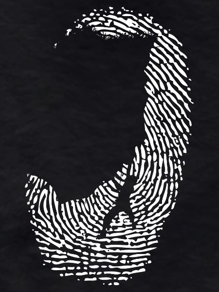 Monochrome Fingerprint Circle Design