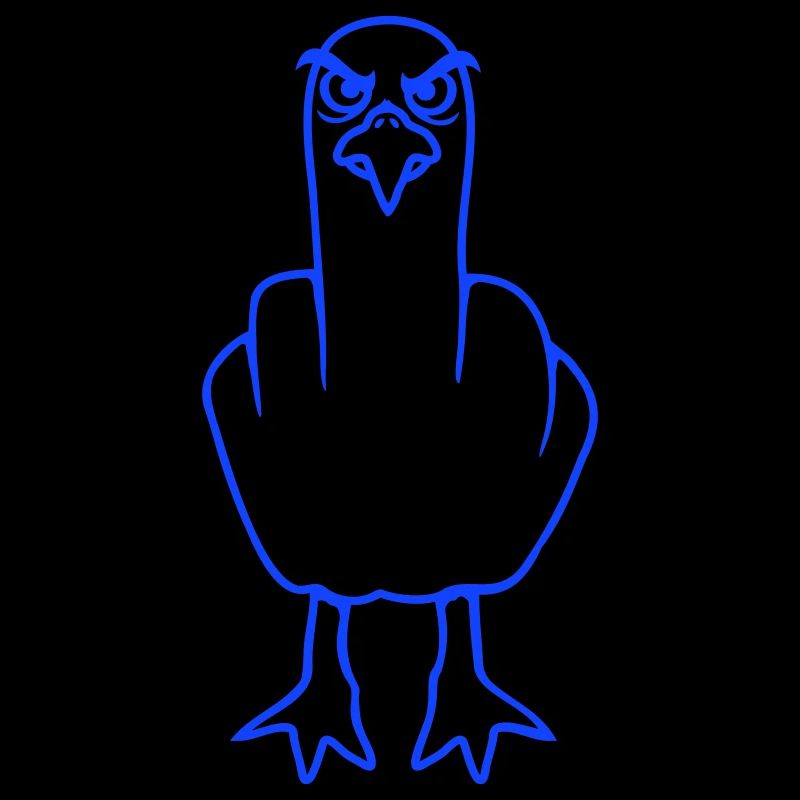 Seagull middle finger insult stinky finger naughty