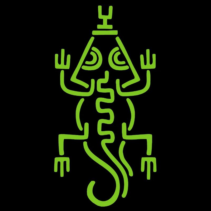 Lézard vert tribal