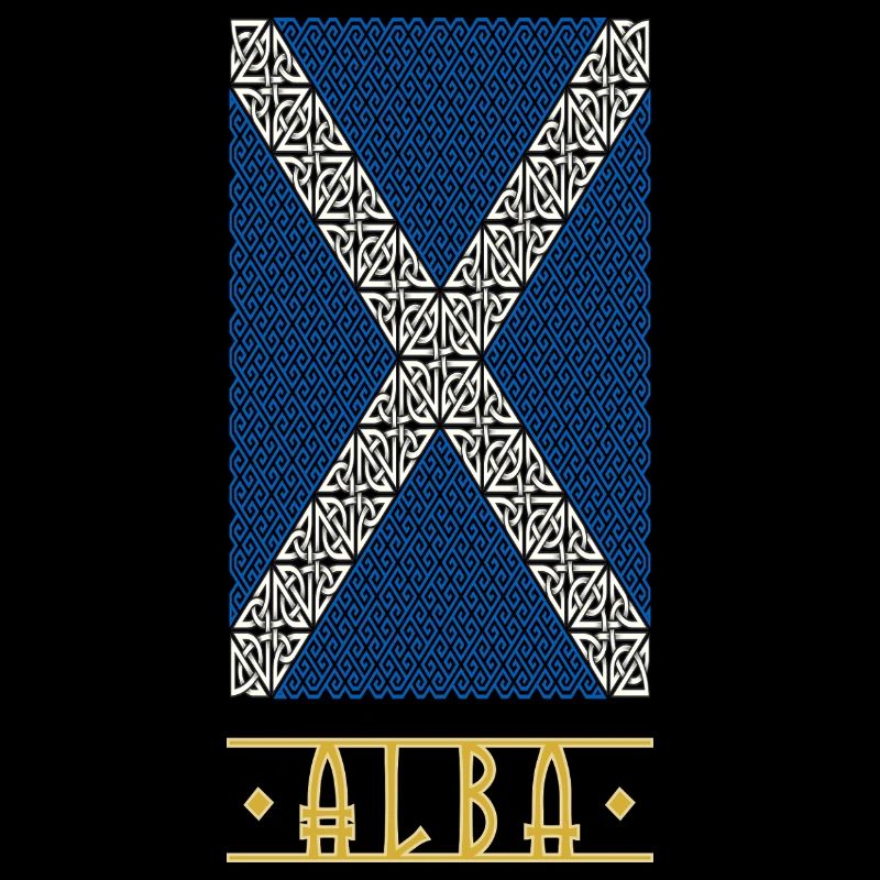 Schottische Flagge im Wikingerstil oder keltisches Piktenkreuz