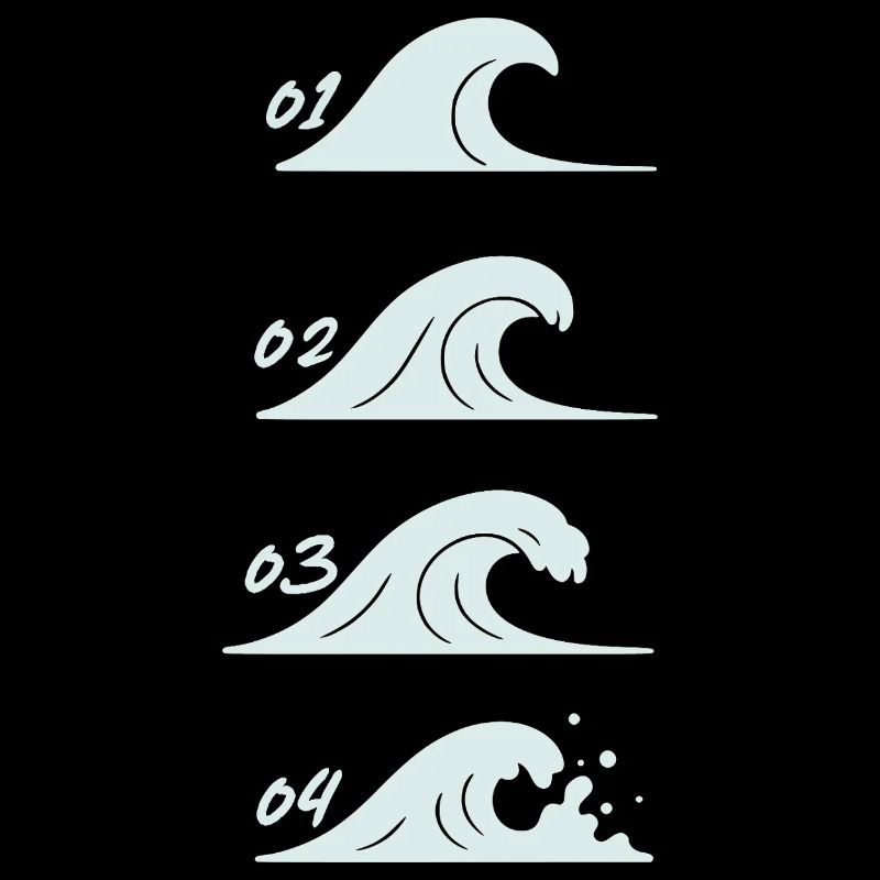 Minimalist Waves Illustration Sea