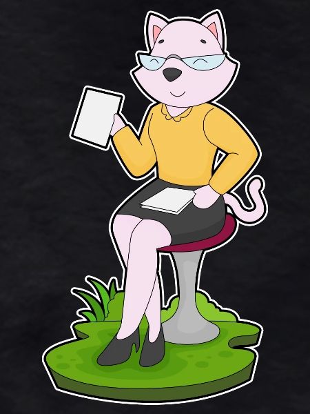 Cat Secretary Paper Office