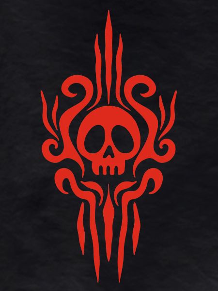 Red skull and tattoo