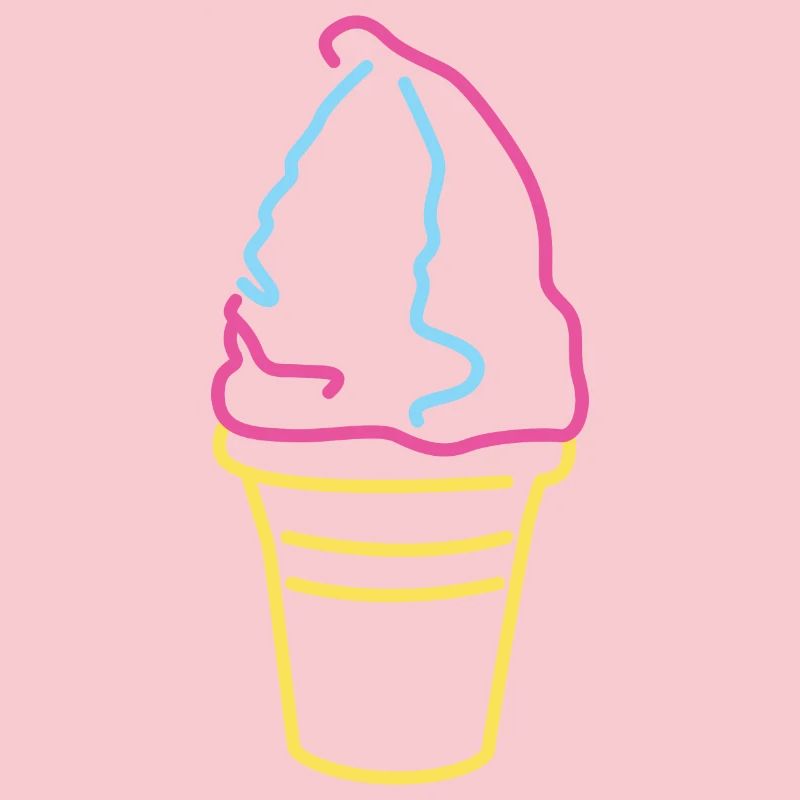 Glace molle colorée