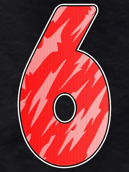 Number 6 Pattern Red