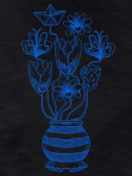 Linien-Blumenstrauß mit Stern