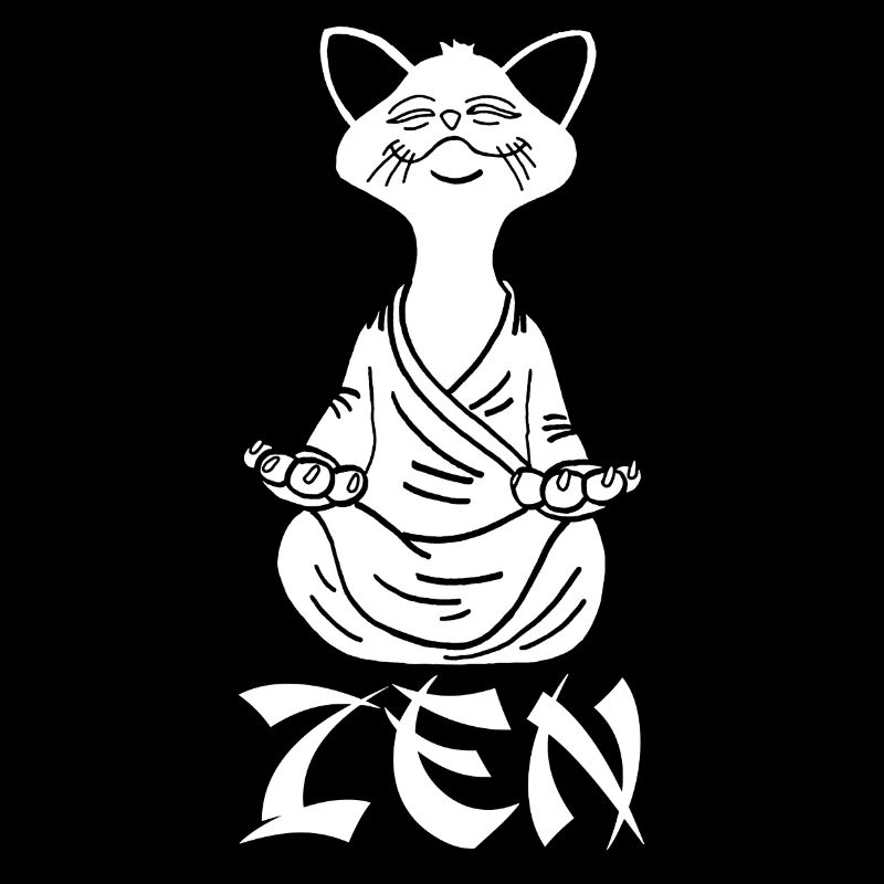 Chat blanc zen