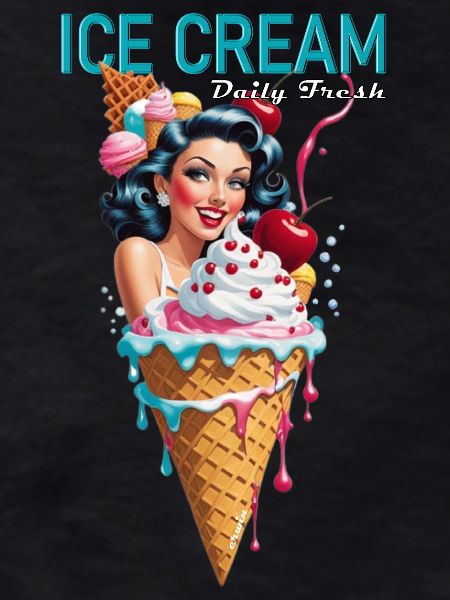 Retro Pinup Eiscreme Neonkunst