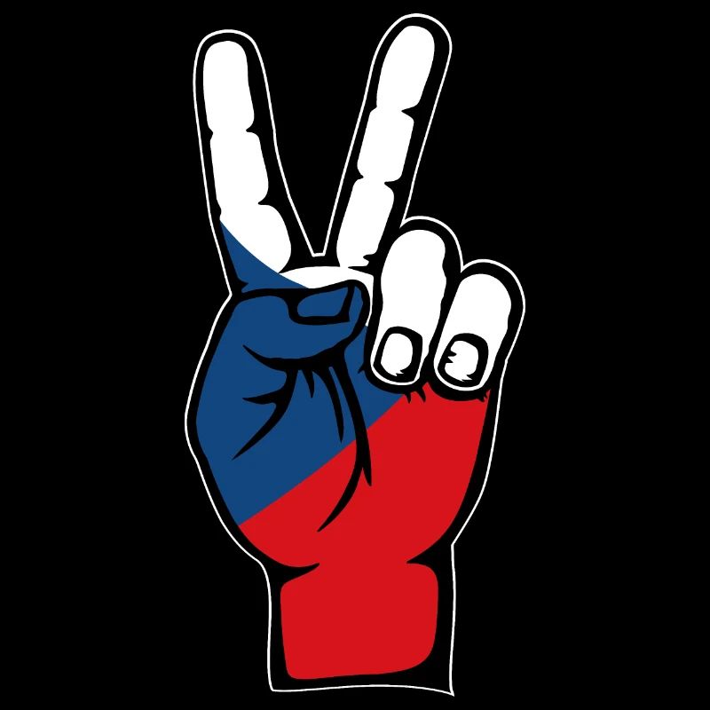 Tschechien Flagge Frieden Victory Symbol