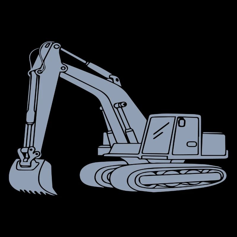 Excavator Driver Silhouette Design - For Construction Equipment Operator