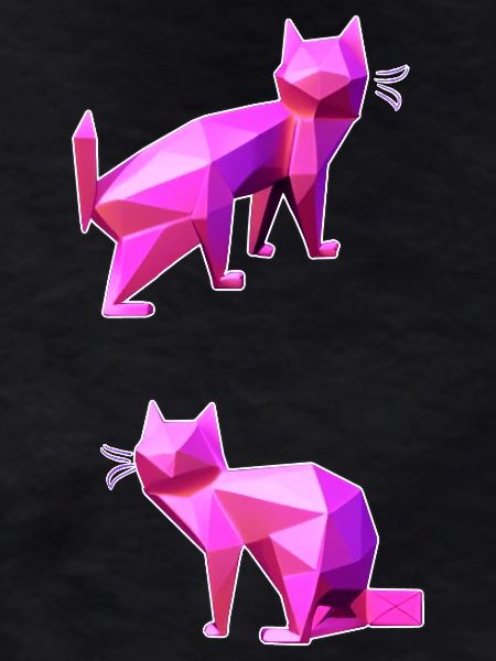 Pink Poly Cats Duo